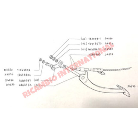 Clutch Pedal Lever - Classic Fiat 500 126 - Gearbox and Parts
