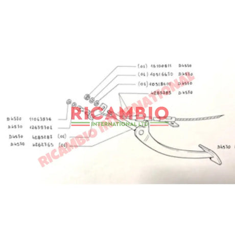 Clutch Pedal Lever - Classic Fiat 500 126 - Gearbox and Parts