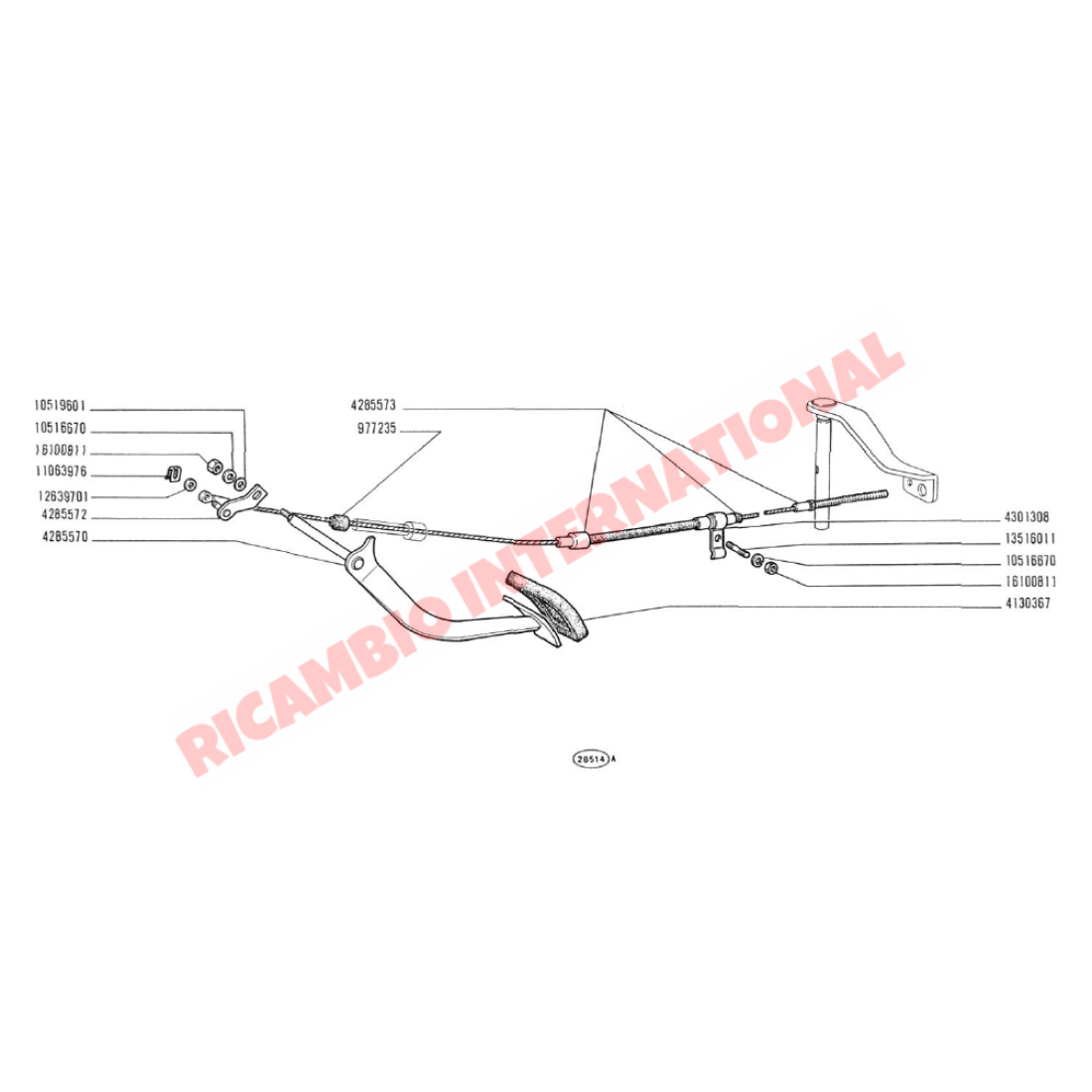 Clutch Pedal Return Spring - Classic Fiat 500 126 600 - Gearbox and Parts