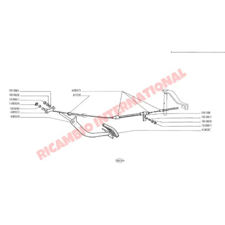Clutch Pedal Pedal Rubber & Nut - Classic Fiat 500 126 - Gearbox and Parts