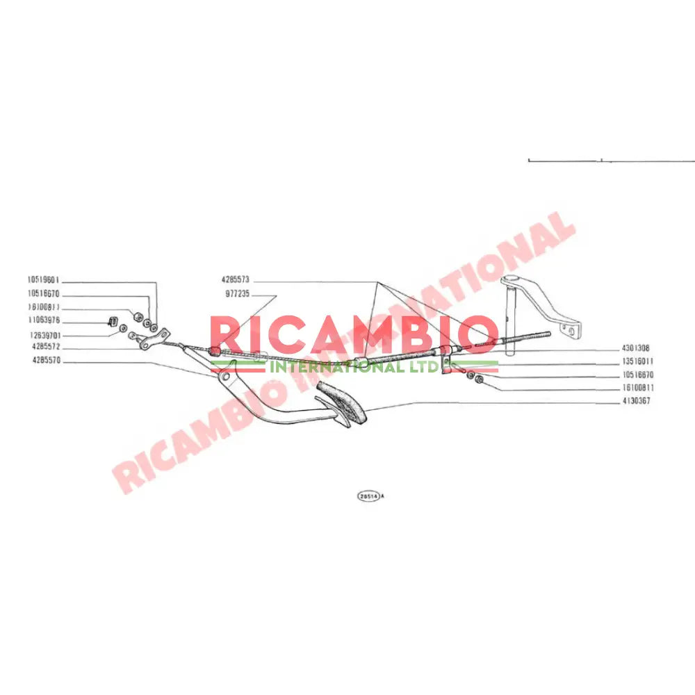 Clutch Pedal Shaft - Classic Fiat 500 126 - Gearbox and Parts