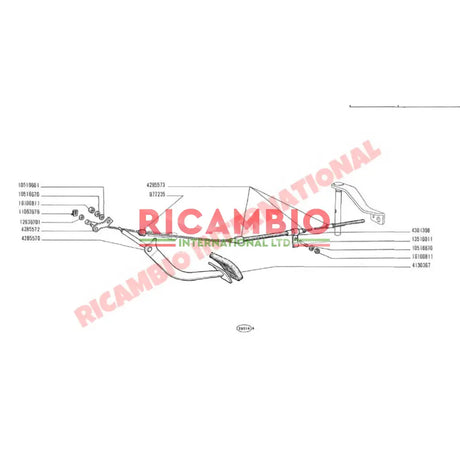 Clutch Pedal Shaft - Classic Fiat 500 126 - Gearbox and Parts