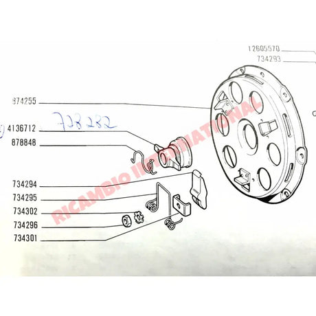Clutch Release Bearing Clip - Fiat 600 - Clutch and Transmission Parts