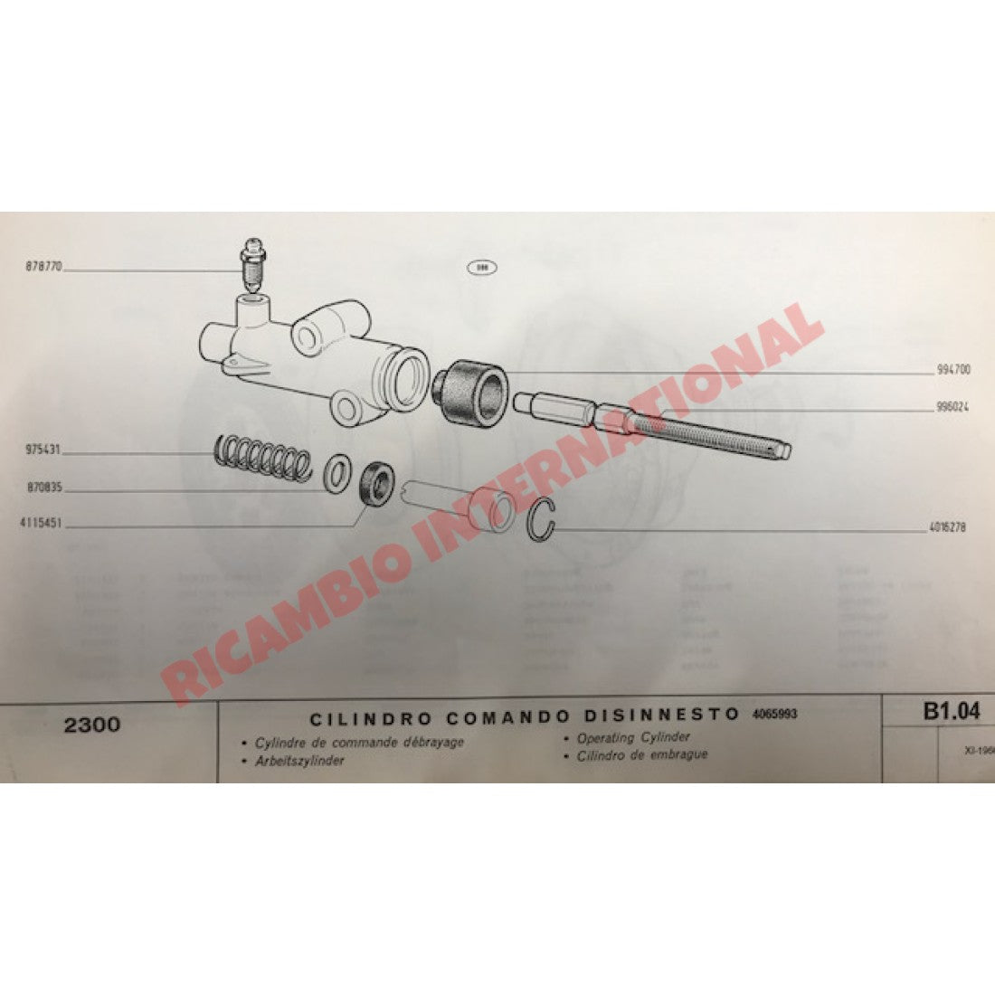 Clutch Slave Cylinder (Aluminium) - Fiat 1300,1500,1800,2300,Dino - Clutch - Transmission & Related Parts