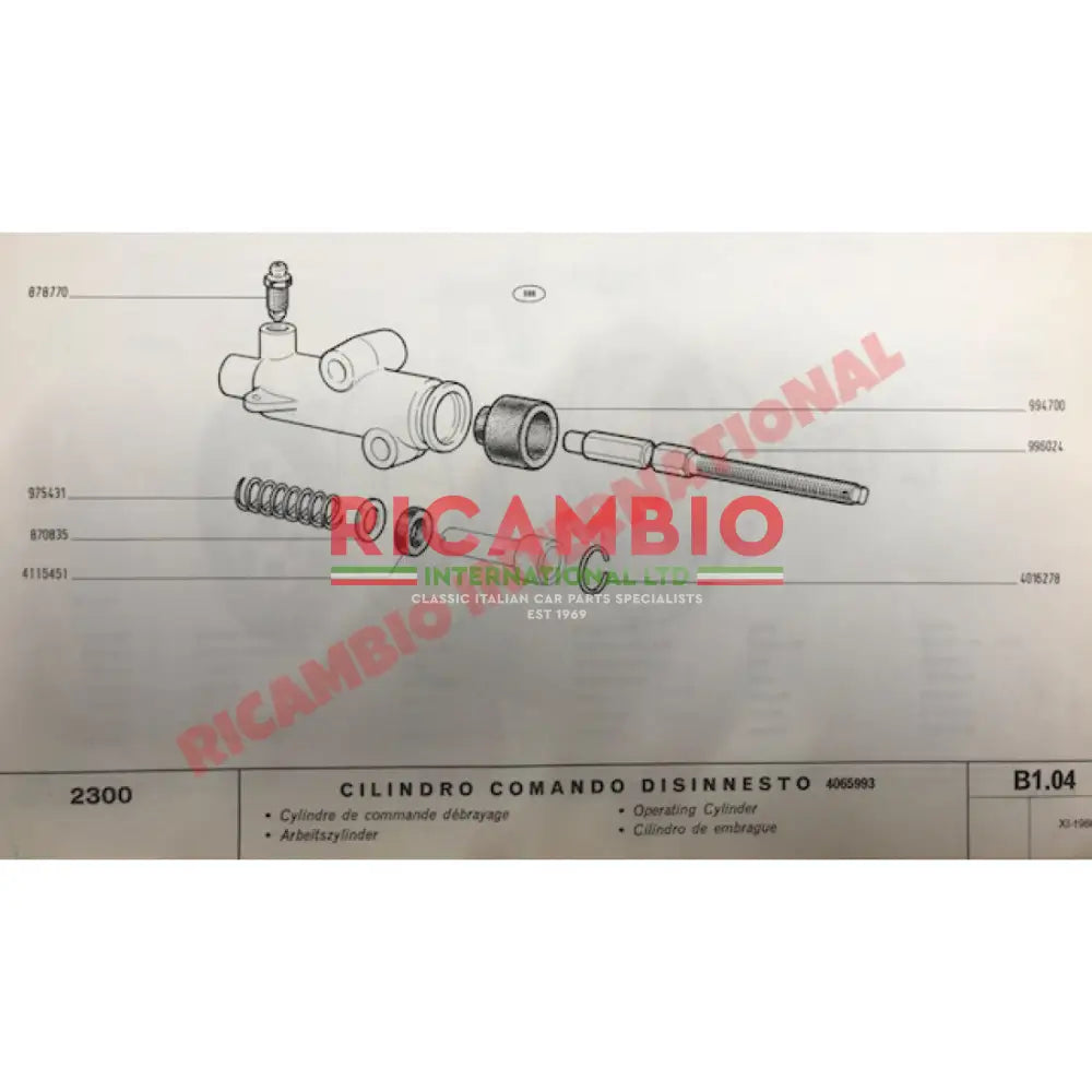 Clutch Slave Cylinder (Aluminium) - Fiat 1300,1500,1800,2300,Dino - Clutch - Transmission & Related Parts