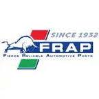 Company logo for FRAP (Pioneer Reliable Automotive Parts) featuring a blue stylized bull or bison with red and green accents.