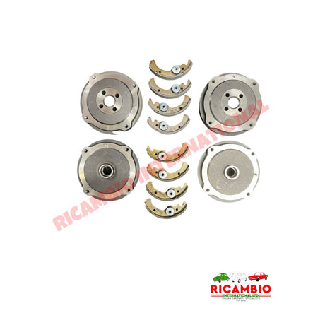 Complete Brake Drum & Shoe Kit (4 Wheels) - Classic Fiat 500 - Brakes & Associated Items