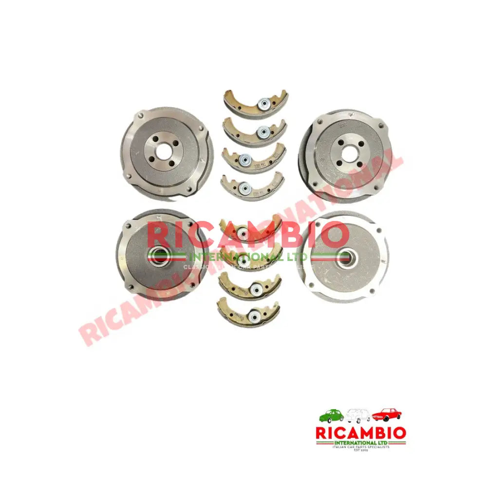 Complete Brake Drum & Shoe Kit (4 Wheels) - Classic Fiat 500 - Brakes & Associated Items