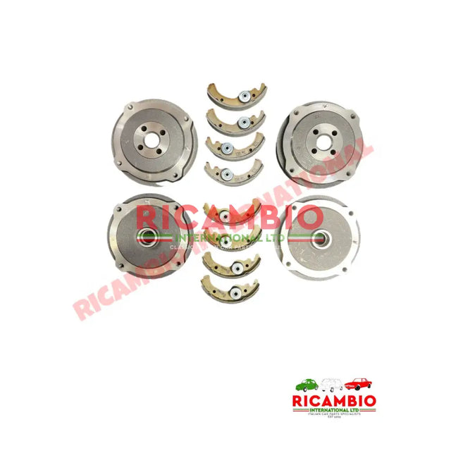 Complete Brake Drum & Shoe Kit (4 Wheels) - Classic Fiat 500 - Brakes & Associated Items