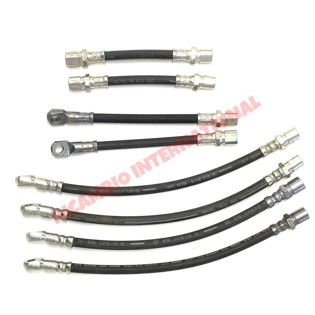 Complete Brake Hose Kit (8 piece) - Fiat 130 2.8 & 3.2 all models - Brake Parts and Components