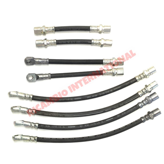 Complete Brake Hose Kit (8 piece) - Fiat 130 2.8 & 3.2 all models - Brake Parts and Components