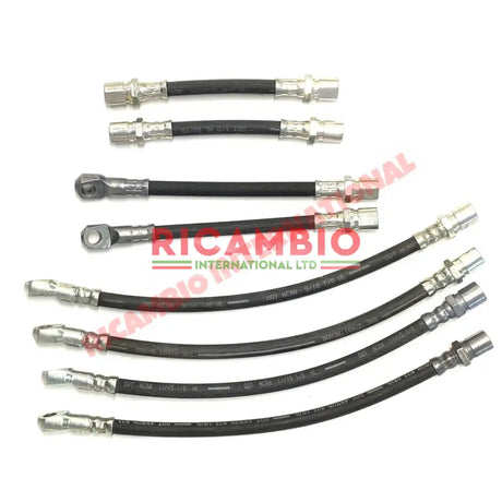 Complete Brake Hose Kit (8 piece) - Fiat 130 2.8 & 3.2 all models - Brake Parts and Components