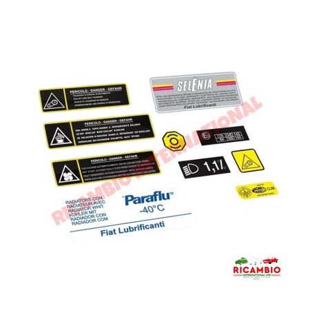 Complete Engine Sticker Kit - Fiat Barchetta - Stickers & Badges