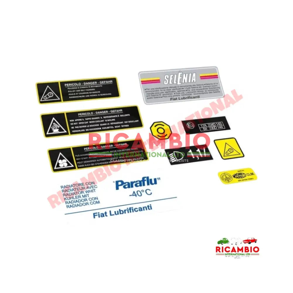 Complete Engine Sticker Kit - Fiat Barchetta - Stickers & Badges