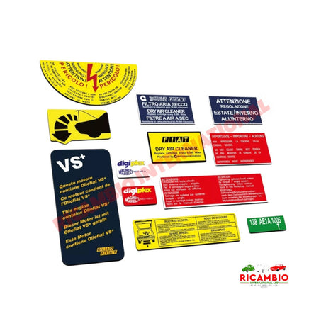 Complete Engine Sticker Kit - Fiat Strada/Ritmo Abarth - Stickers & Badges