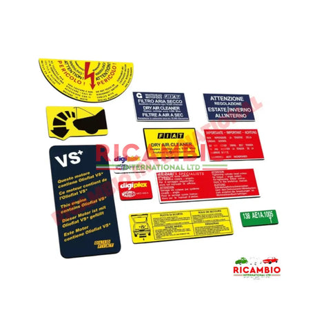 Complete Engine Sticker Kit - Fiat Strada/Ritmo Abarth - Stickers & Badges