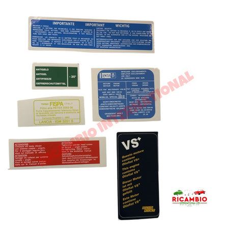 Complete Engine Sticker Kit - Lancia Beta - Stickers & Badges