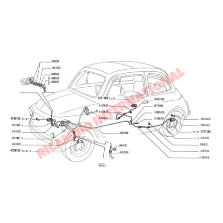 Complete Galvanised Steel Brake Pipe Kit - Classic Fiat 500 - Brakes & Associated Items