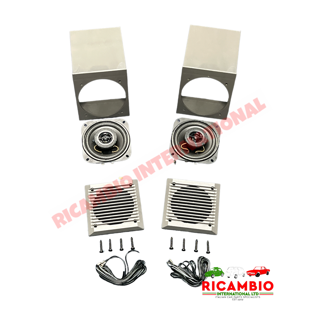 Complete Grey Speaker Pod Kit - Classic Fiat Panda - Accessories & Interior Parts