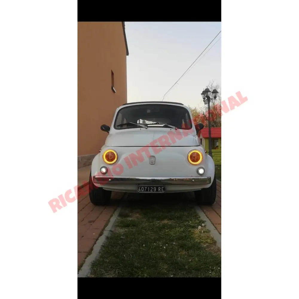 Complete LED HALO Head Lamp Kit (Black Reflector) - Classic Fiat 500 - Modifications