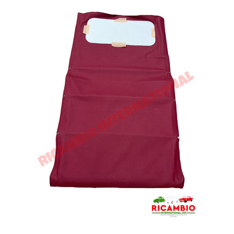 Complete Long Sunroof Assembly (BORDEAUX RED) - Classic Fiat 500 - Fiat 500 N/D Long Sunroof Canvas