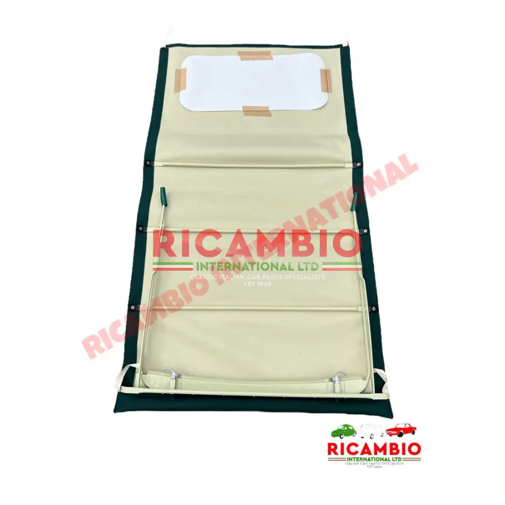 Complete Long Sunroof Assembly (GREEN) - Classic Fiat 500 - Fiat 500 N/D Long Sunroof Canvas