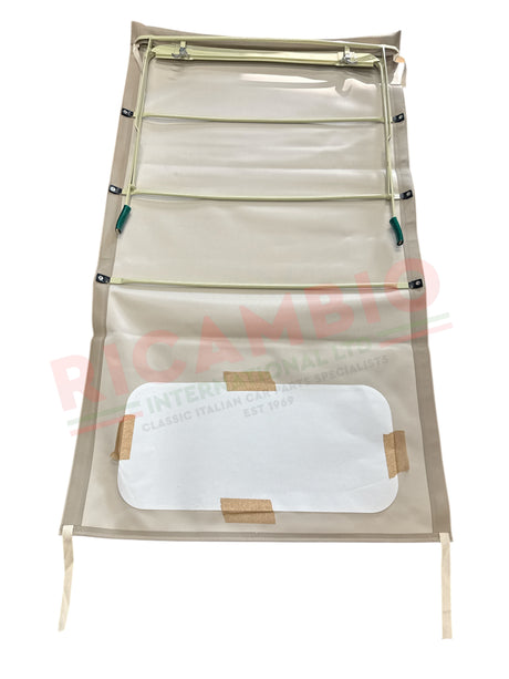 Complete Long Sunroof Assembly (IVORY/CREAM) - Classic Fiat 500 - Fiat 500 N/D Long Sunroof Canvas