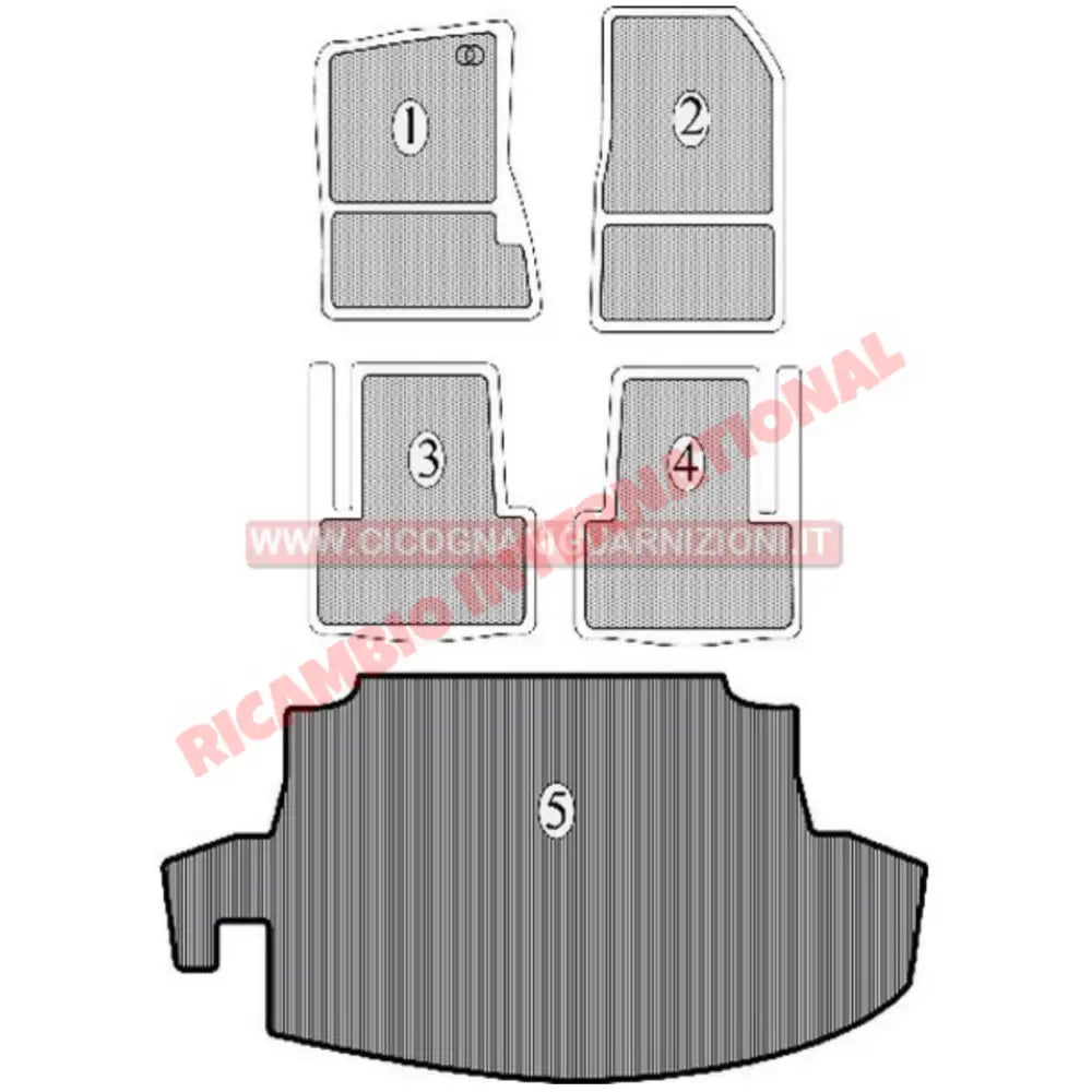 Complete Rubber Mat Set (5 piece) - Fiat 124 - Fiat 124 & 125