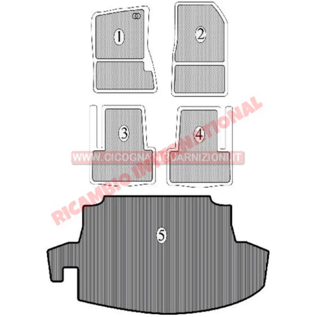 Complete Rubber Mat Set (5 piece) - Fiat 124 - Fiat 124 & 125
