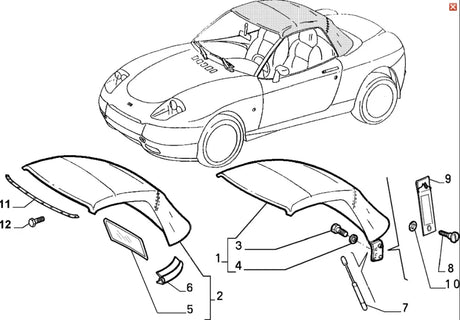 Convertible Roof Hydraulic Strut - Fiat Barchetta