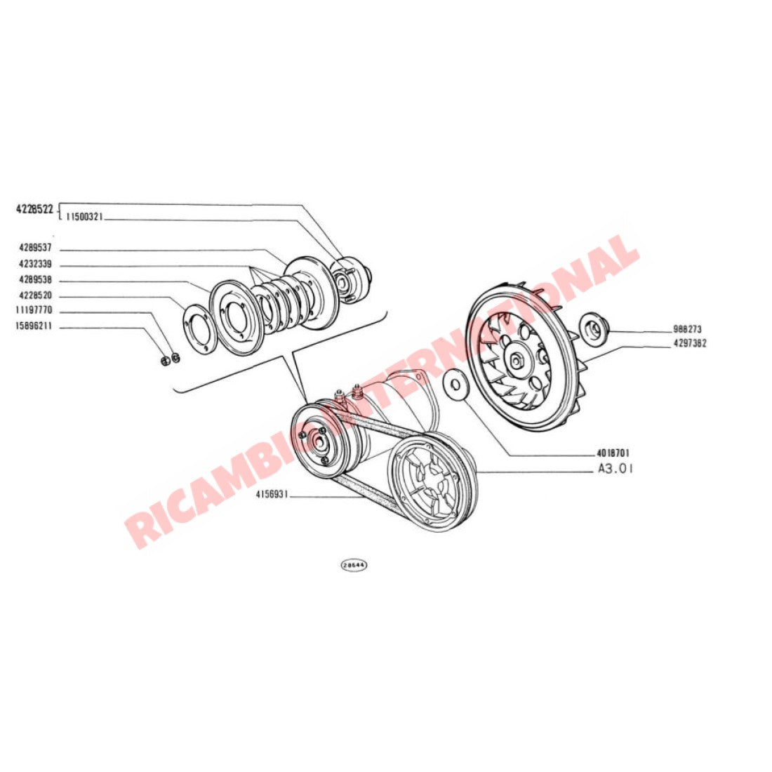 Cooling Fan Dynamo Generator Hub Gasket - Classic Fiat 500 126 - Gaskets & Oil Seals