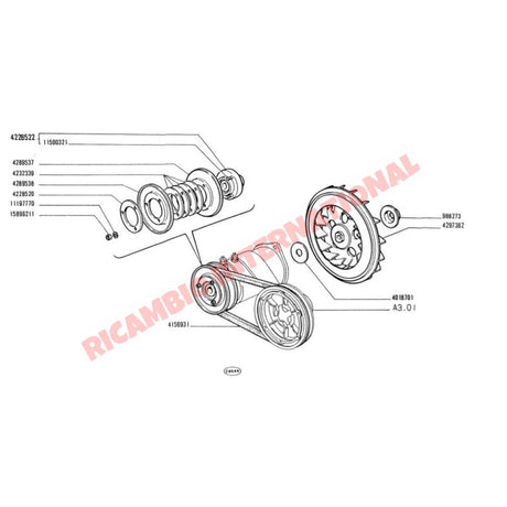 Cooling Fan Dynamo Generator Hub Gasket - Classic Fiat 500 126 - Gaskets & Oil Seals