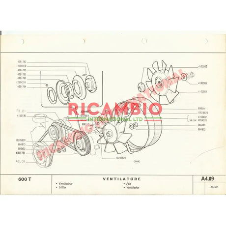 Cooling Fan Hub - Fiat 600 850 - Heating & Cooling