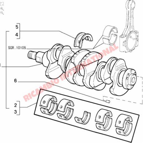 Crankshaft Bearing Set (STD) - Classic Fiat Panda,Uno,Cinquecento,Punto Lancia Y10 - Engine Parts