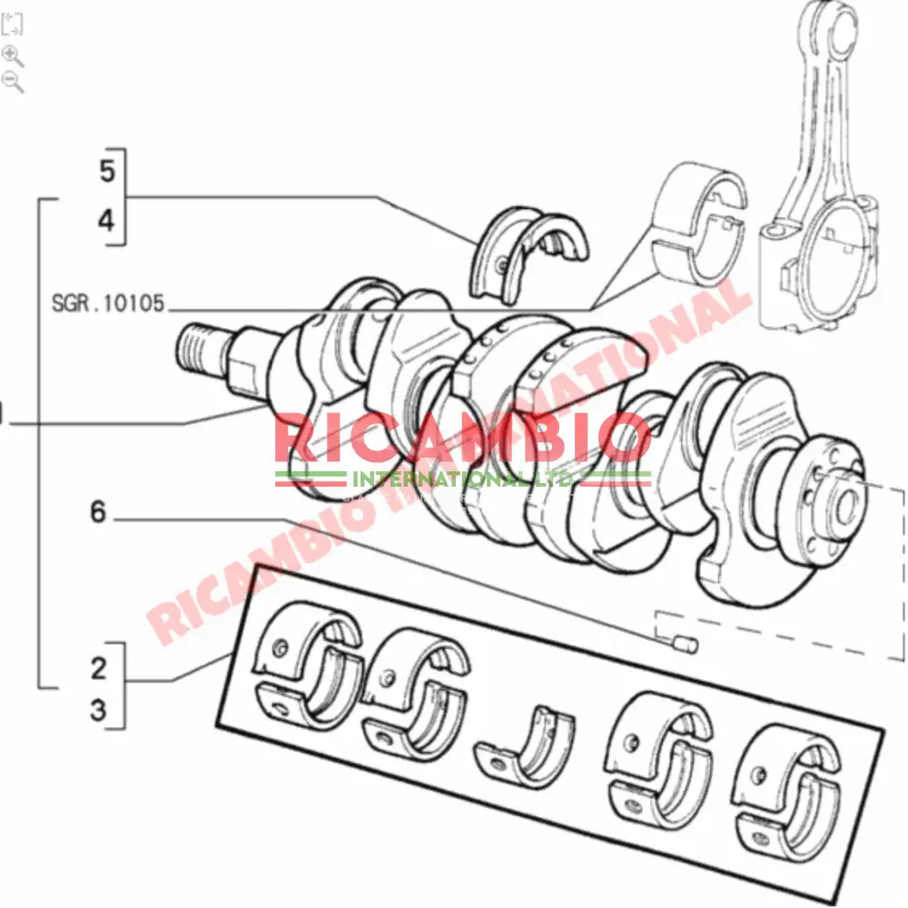 Crankshaft Bearing Set (STD) - Classic Fiat Panda,Uno,Cinquecento,Punto Lancia Y10 - Engine Parts