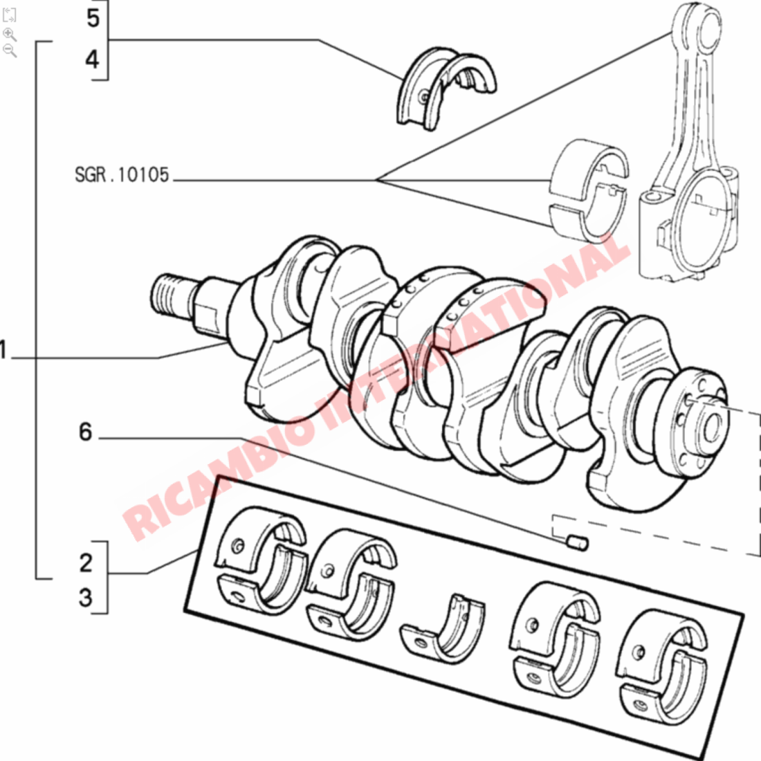 Crankshaft & Bearings Kit - Classic Fiat Panda Uno - Engine Parts