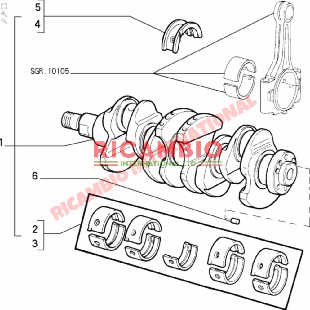 Crankshaft & Bearings Kit - Classic Fiat Panda Uno - Engine Parts