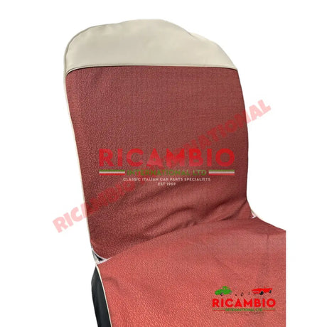 Dark Red Cloth & Vinyl Seat Covers Set - Classic Fiat 500 - Seat Covers - Padding and Seat Spring