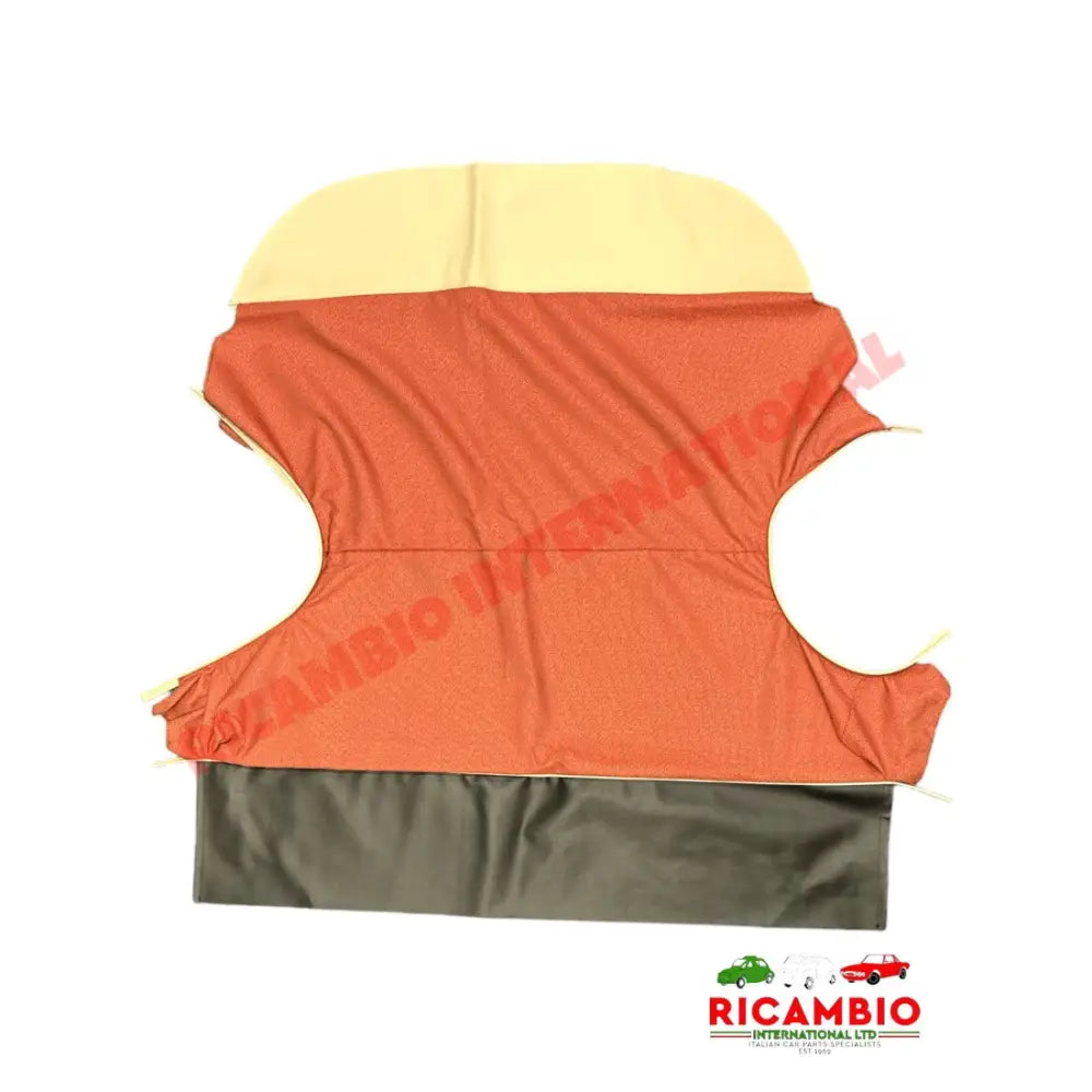 Dark Red Cloth & Vinyl Seat Covers Set - Classic Fiat 500 - Seat Covers - Padding and Seat Spring