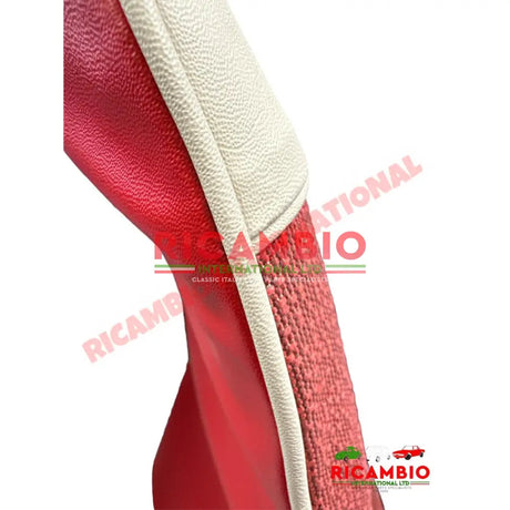 Dark Red Cloth & Vinyl Seat Covers Set - Classic Fiat 500 - Seat Covers - Padding and Seat Spring