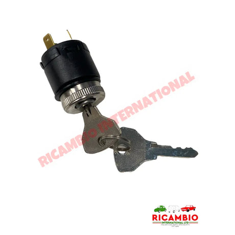 Dashboard Ignition Switch with Chrome Bezel & Keys - Classic Fiat 500 - Electrical