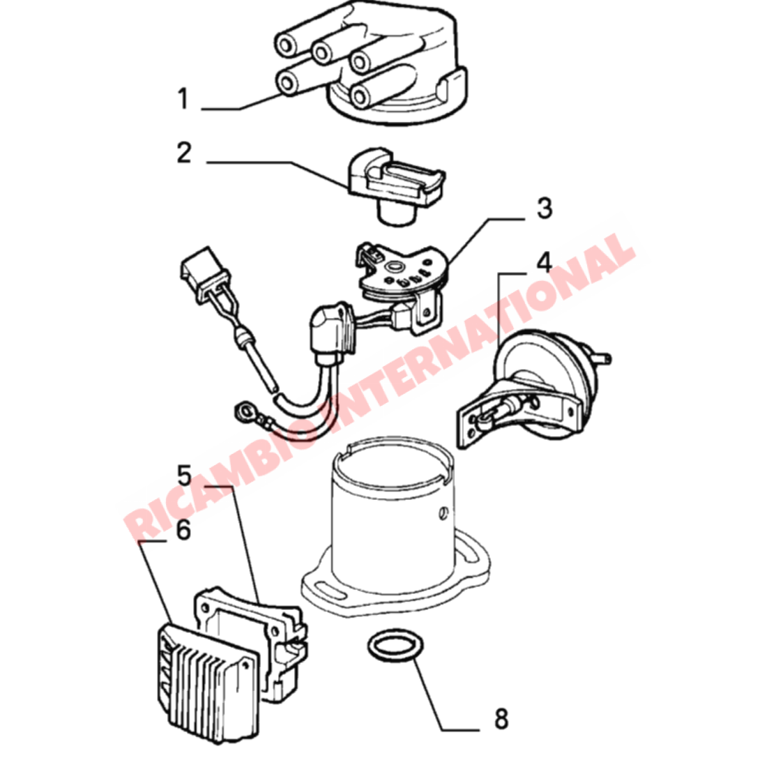 Distributor Oil Seal - Classic Fiat Panda Uno Y10 - Ignition & Electronic Parts