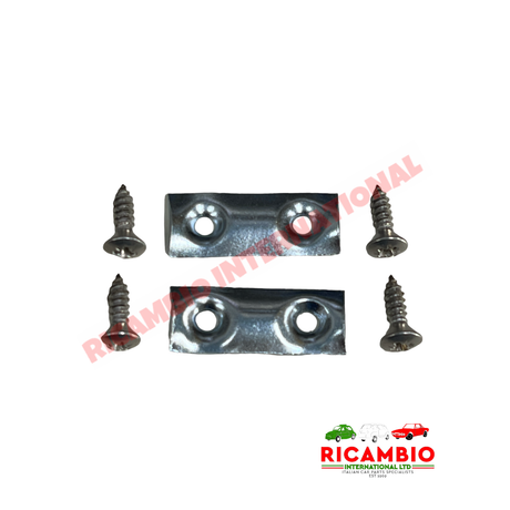 Door Check Strap Metal Support Plate Kit - Classic Fiat 500 600 850T,900T/E plus others - Interior Parts