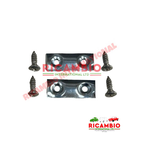 Door Check Strap Metal Support Plate Kit - Classic Fiat 500 600 850T,900T/E plus others - Interior Parts