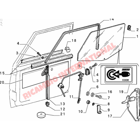 Door Glass Runner Clip - Classic Fiat Panda - Windows - Seals & Associated Parts