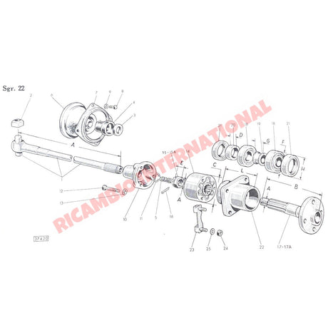 Drive Shaft Flange & Aluminium Coupling Kit (3 Bolt Fitting) - Classic Fiat 500 Nuova S1(1957) - Rear Axle
