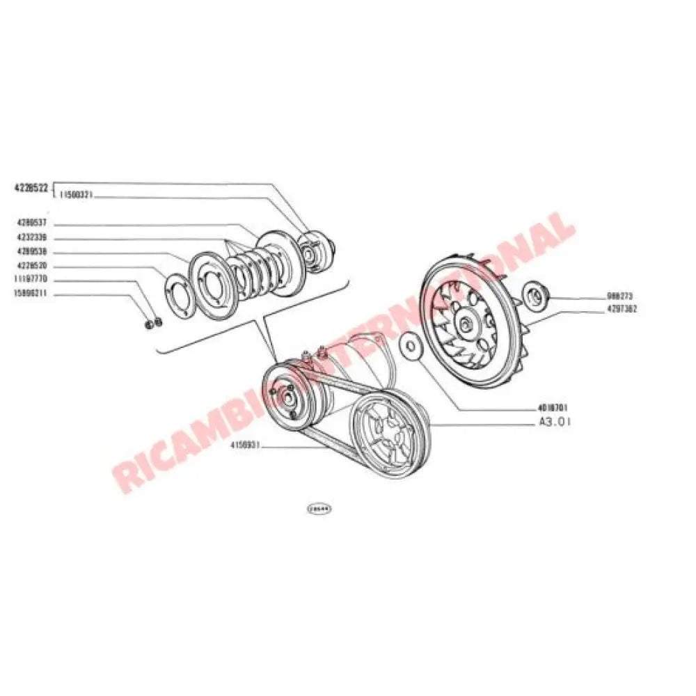 Dynamo Generator Pulley Hub & Key - Classic Fiat 500 126 - Classic Fiat 500 Parts & Spares