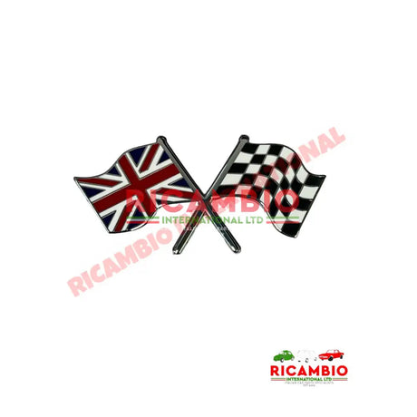 Enamel Metal Badge (British & Chequered Flag) - Badges & Emblems