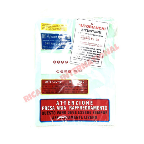 Engine Bay Sticker Kit (BEST QUALITY) - Autobianchi Bianchina - Bianchina