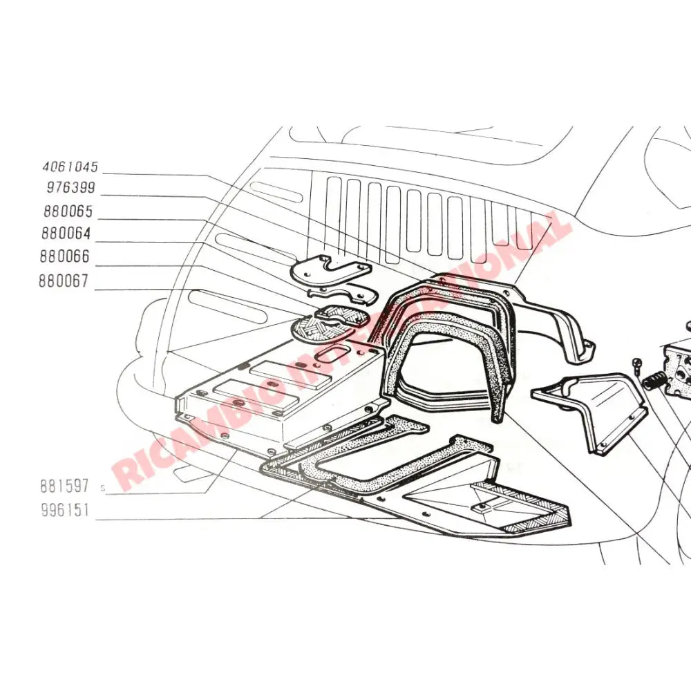 Engine Bulkhead Rubber Seal - Fiat 600 - Clutch and Transmission Parts